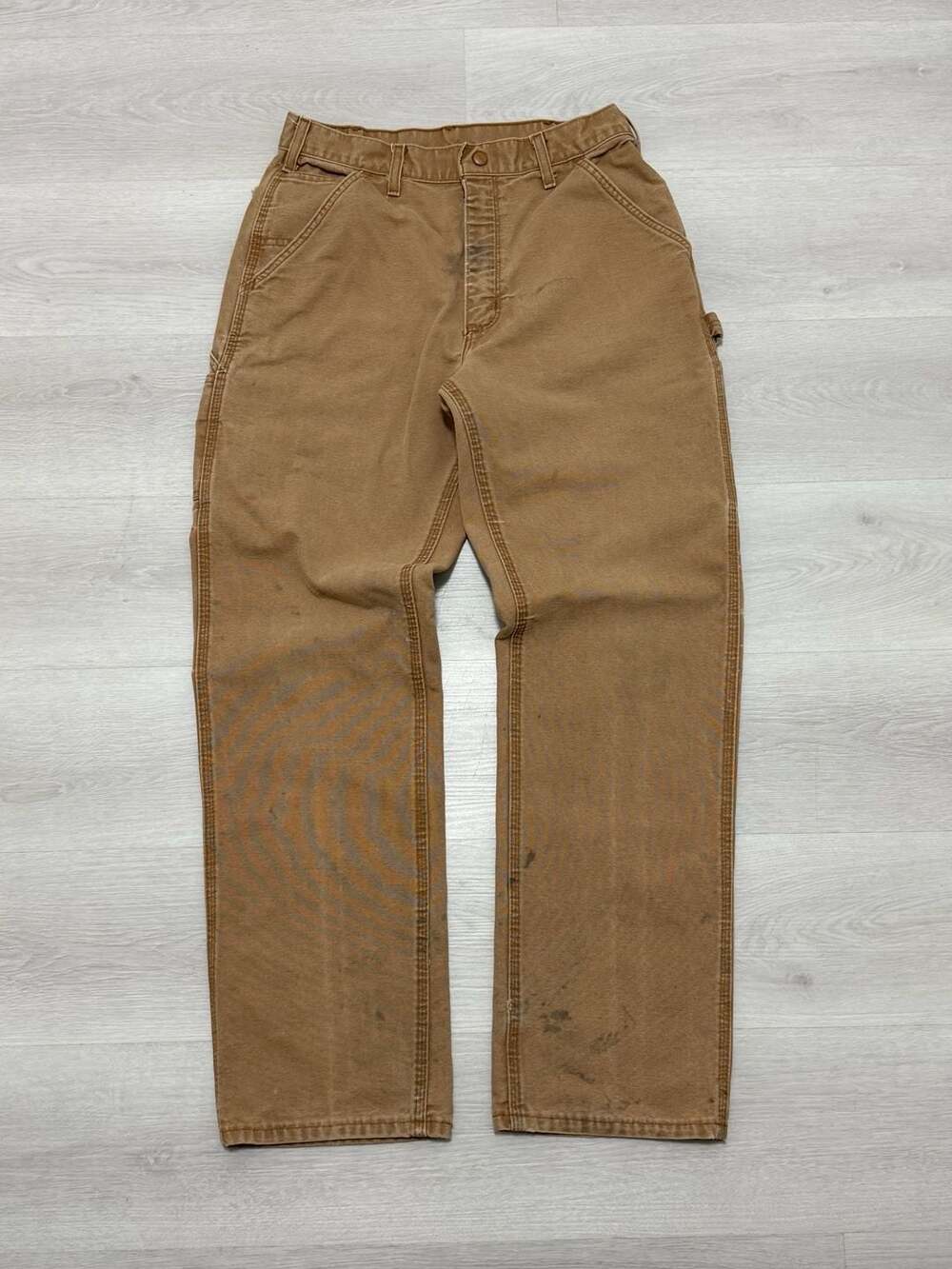 Carhartt Flame Resistant (FR) Brown Duck Canvas Carpenter Work Pants 32x32 - Picture 6 of 14